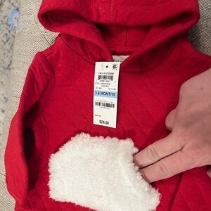 New with Tags- Red- baby hoodie- size 3-6 months